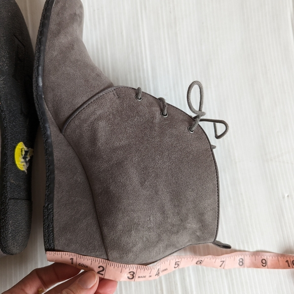 FRANCO SARTO Annabelle gray suede oxford wedge ankle booties - Picture 8 of 12